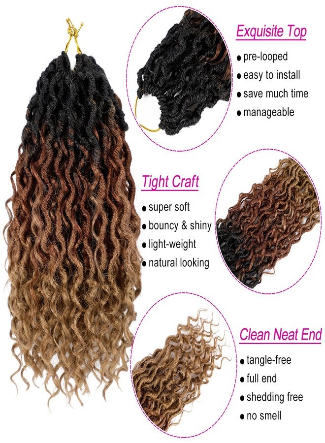 دورساني شعر كروشيه Goddess Locs بطول 12 بوصة، 7 عبوات، لون بني متدرج، شعر كروشيه بوهيمي للنساء ذوات البشرة السمراء، خصلات كروشيه جاهزة مع أطراف مجعدة (1B/30/27). - Image 5